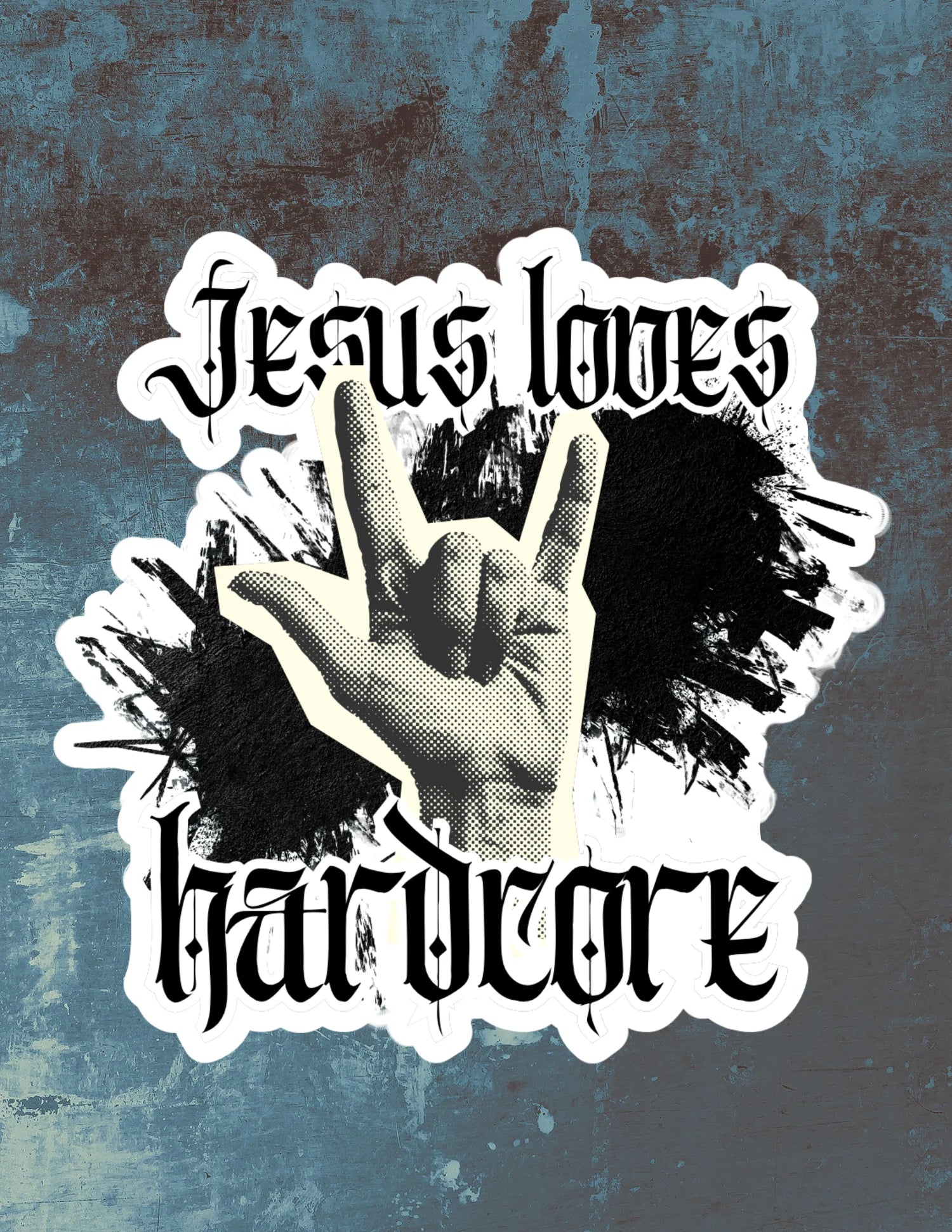 Jesus Loves Hardcore Sticker